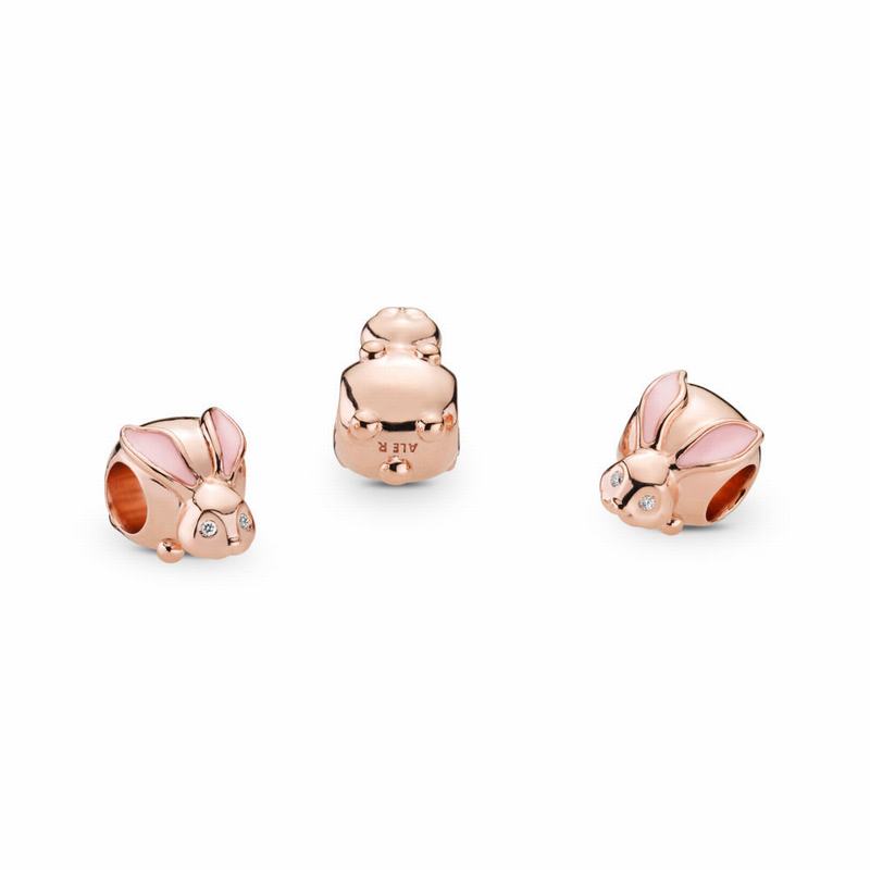 Pandora Australia Rose™ Cute Bunny Charm | XQWMVG895